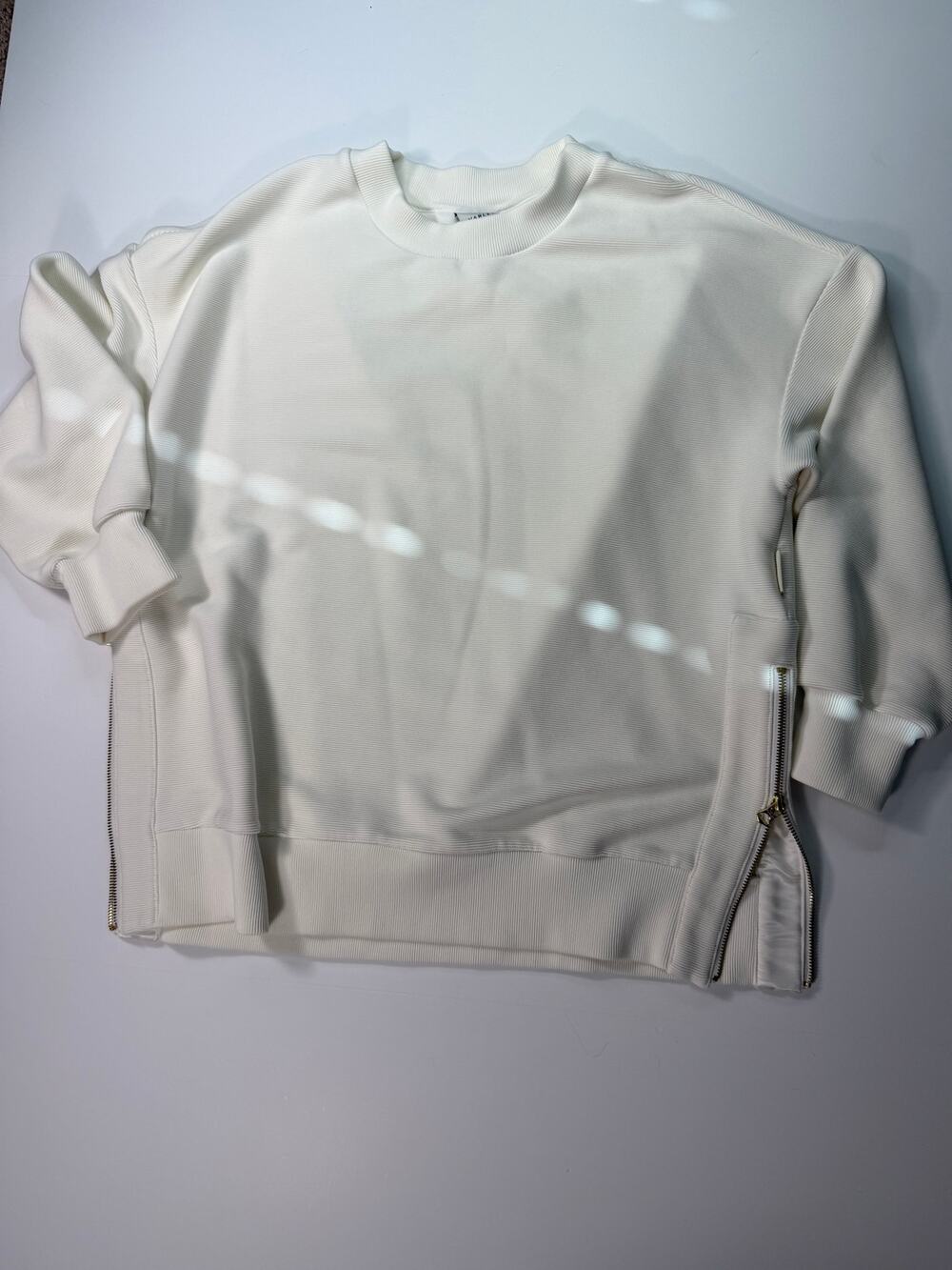 Varley cream long sleeve Mae Boyfriend top size Large